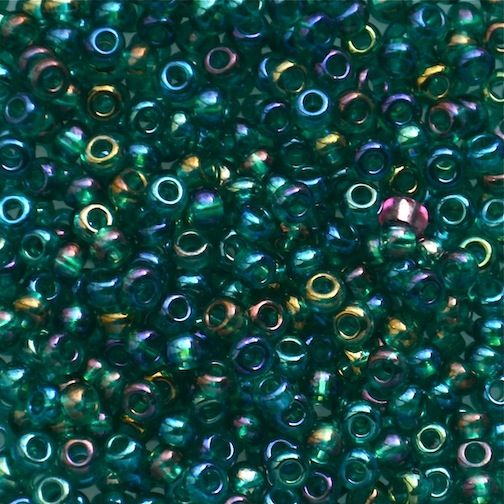 RC507 Trans Teal AB Size 8 Seed Beads