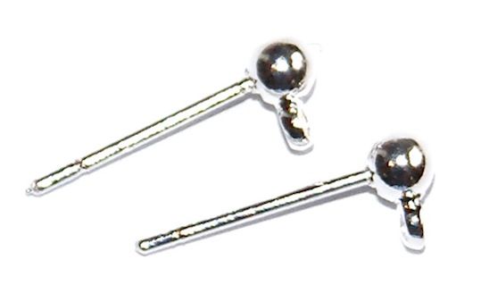FN003 Pair of Silver Ear Post and Ball (no backs)