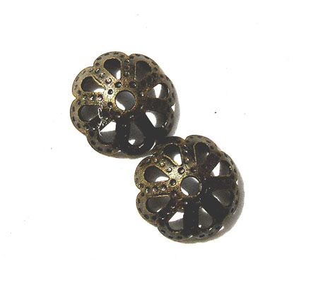 FN090 8mm Burnished Gold Filigree Bead Cup