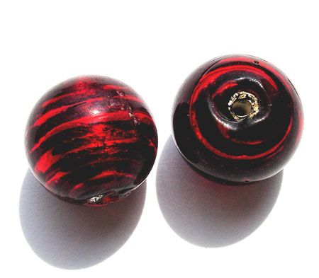 GL1505 14mm Red Silver Lined Round