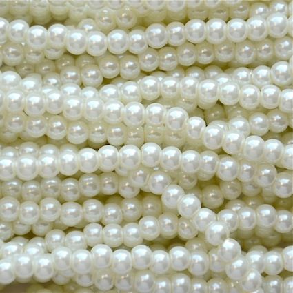 GP401 4mm White Glass Pearls