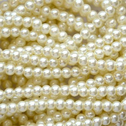 GP402 4mm Ivory Glass Pearls