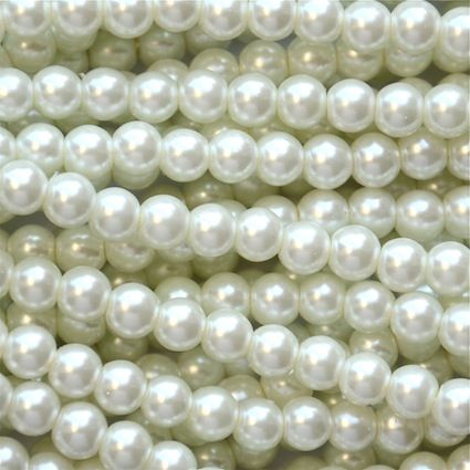 GP601 6mm White Glass Pearls