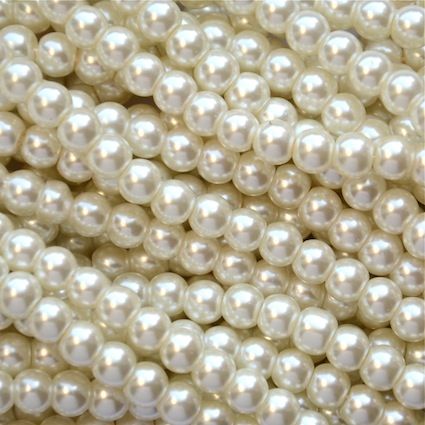GP602 6mm Ivory Glass Pearls