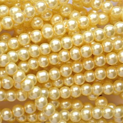 GP603 6mm Cream Glass Pearls