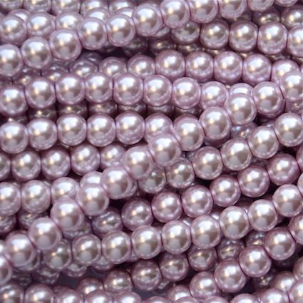 GP605 6mm Pale Lilac Glass Pearls