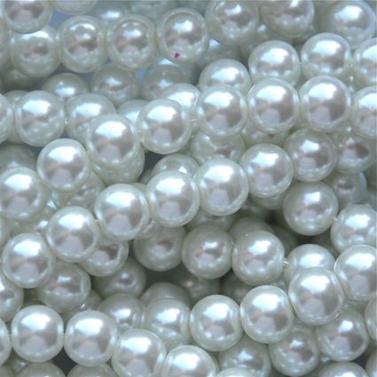 GP801 8mm White Glass Pearls