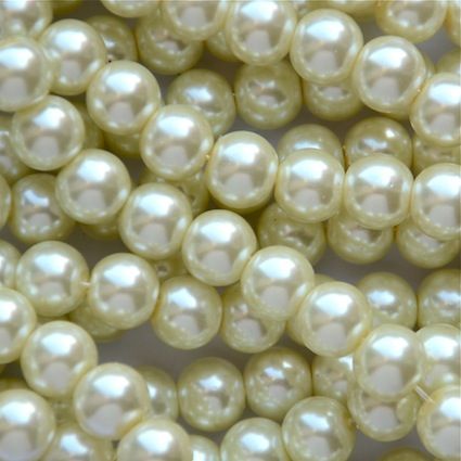 GP803 8mm Cream Glass Pearls