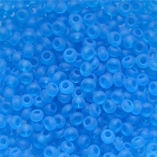 RC547 Frost Trans Turquoise Size 8 Seed Beads