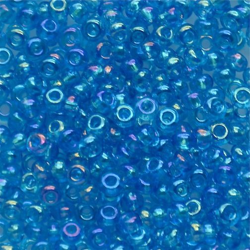 RC565 Trans Turquoise AB Size 8 Seed Beads