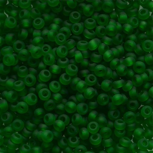 RC616 Frost Trans Emerald Size 10 Seed Beads