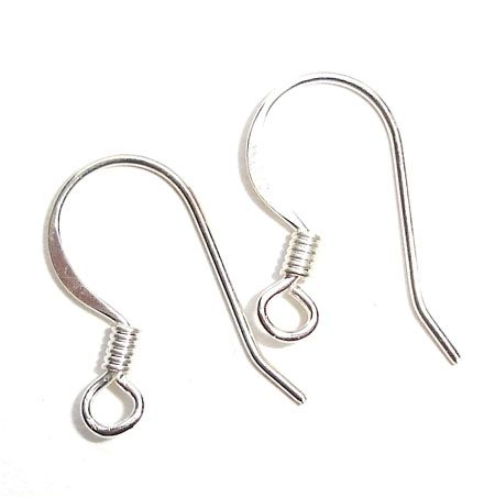 FN006S Pair of Silver Plated Small Hook Ear Wire
