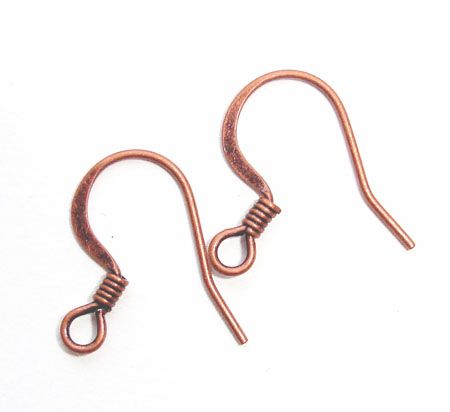 FN006C Pair of Antique Copper Small Hook Ear Wire