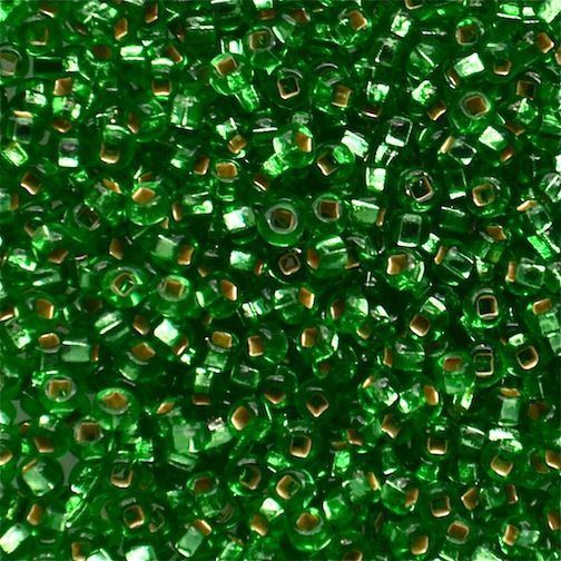 RC633 SL Apple Green Silver Size 10 Seed Beads