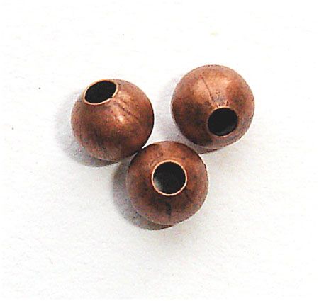 MB004 4mm Antique Copper Round Metal Bead