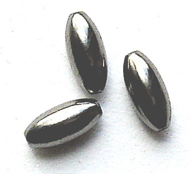MB005GR Small Grey Black Oat Bead