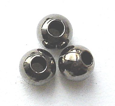 MB007 5mm Grey Black Round Metal Bead