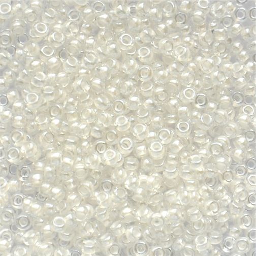 RC015 White Lined Crystal Size 10 Seed Beads