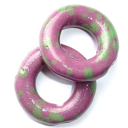 CE144 26mm Lilac & Green Curved Ceramic Donut