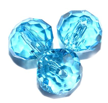 CC1288 6x8mm Faceted Turquoise Rondelle