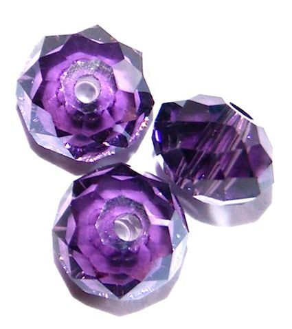 CC1292 6x8mm Faceted Amethyst Rondelle