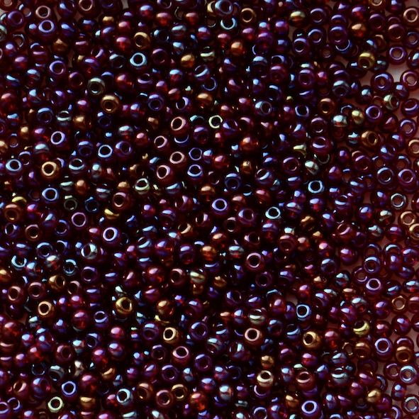 RC128 Trans Dark Red AB Size 10 Seed Beads