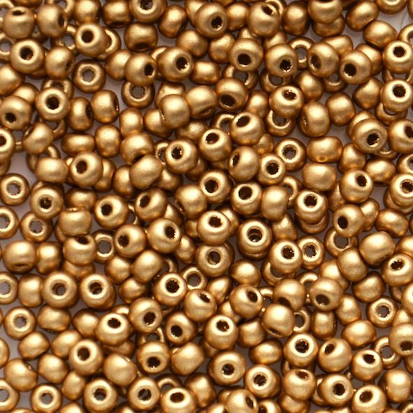RC212 Mat Met Gold Size 8 Seed Beads