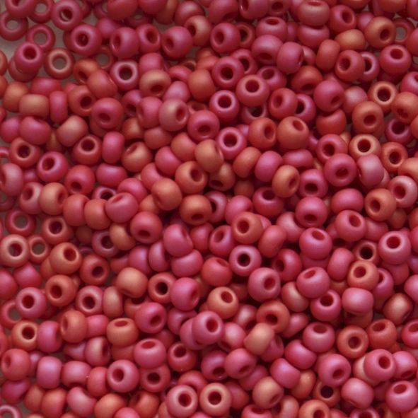 RC378 AB Frost Op Cerise Size 8 Seed Beads