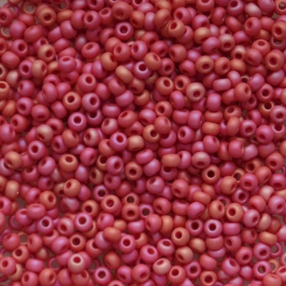 RC393 AB Frost Op Cerise Size 10 Seed Beads