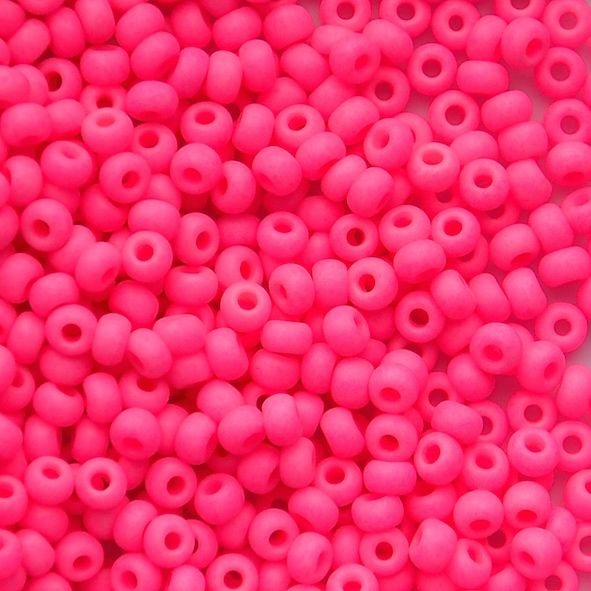 RC874 Fluorescent Pink Size 8 Seed Beads