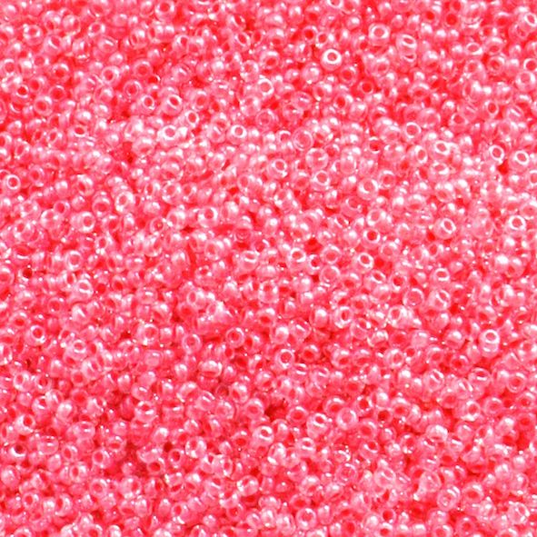 RC875 Colour Lined Rose Pink Size 10 Seed Beads