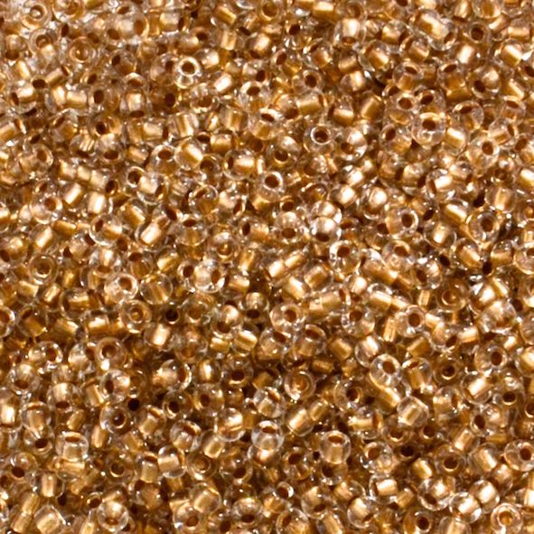 RC920 Gold Lined Crystal Size 8 Seed Beads