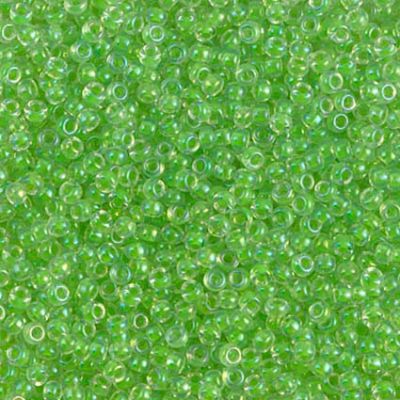 RC11-0228 Lt Green Ld Crystal Size 11 Seed Beads