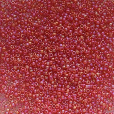 15-0140FR Matte Tr Light Red AB Size 15 Seed Beads
