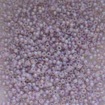 15-0142FR Matte Tr Smoky Amethyst AB Size 15 Seed Beads