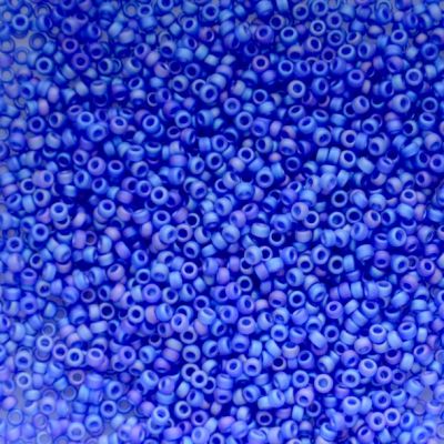 15-0151FR Matte Tr Cobalt AB Size 15 Seed Beads