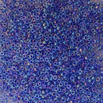 15-0353 Cobalt Lined Sapphire AB Size 15 Seed Beads