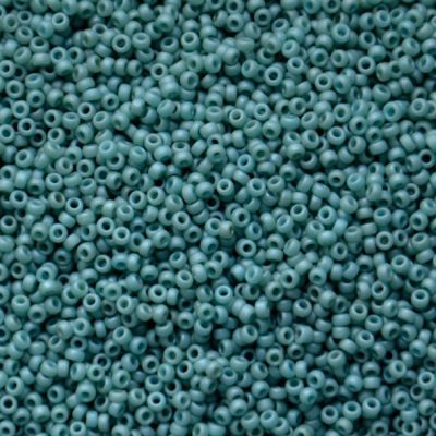 15-2028 Matt Metallic Seafoam Green Size 15 Seed Beads
