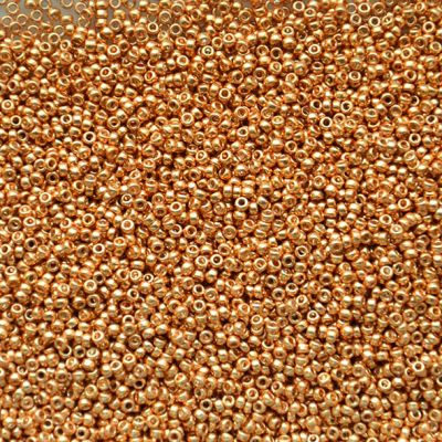 15-1053 Galv Yellow Gold Size 15 Seed Beads