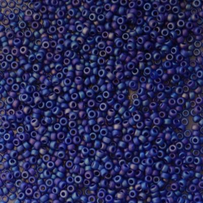 15-0414FR Matte Op Dark Blue AB Size 15 Seed Beads