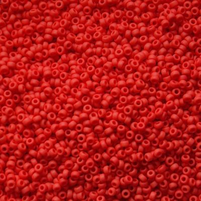 15-0408F Matte Op Dk Red Size 15 Seed Beads