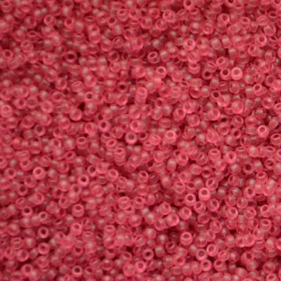 15-1606 Dyed Semi-Frost Trans Rose Size 15 Seed Beads