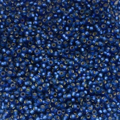 15-1653 Semi Matte SL Mid Blue Size 15 Seed Beads