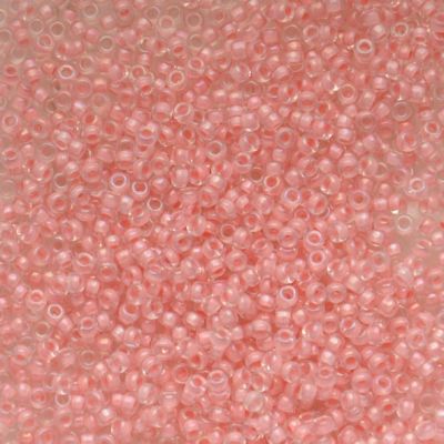 15-2200 Coral Lined Crystal Lustre Size 15 Seed Beads