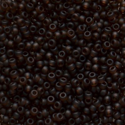15-0135F Matte Trans Dark Brown Size 15 Seed Beads