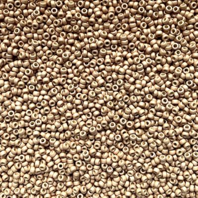15-4204F Dur Galv Matte Champagne Size 15 Seed Beads