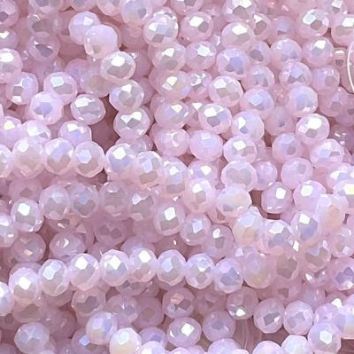 CC1274 4x6mm Faceted Pink Pearl AB Rondelle