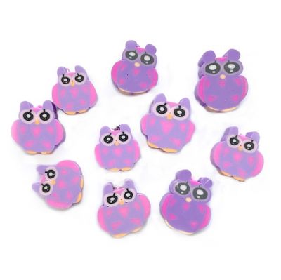 CE256 Pack of 10 Purple Owl Beads