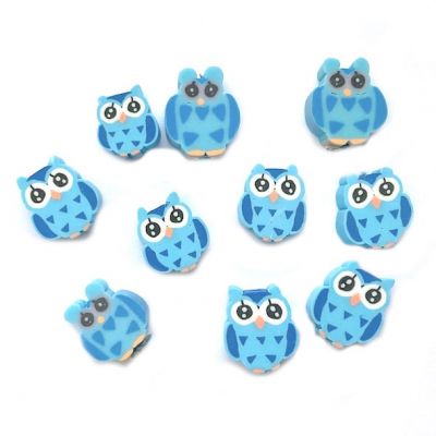 CE257 Pack of 10 Turquoise Owl Beads