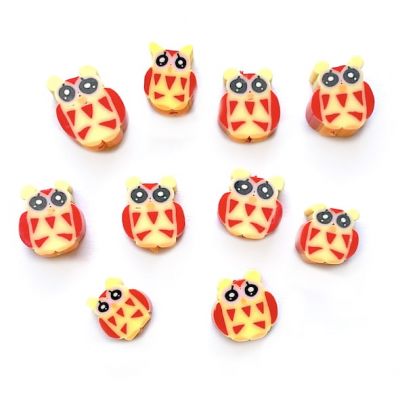 CE259 Pack of 10 Orange Owl Beads
